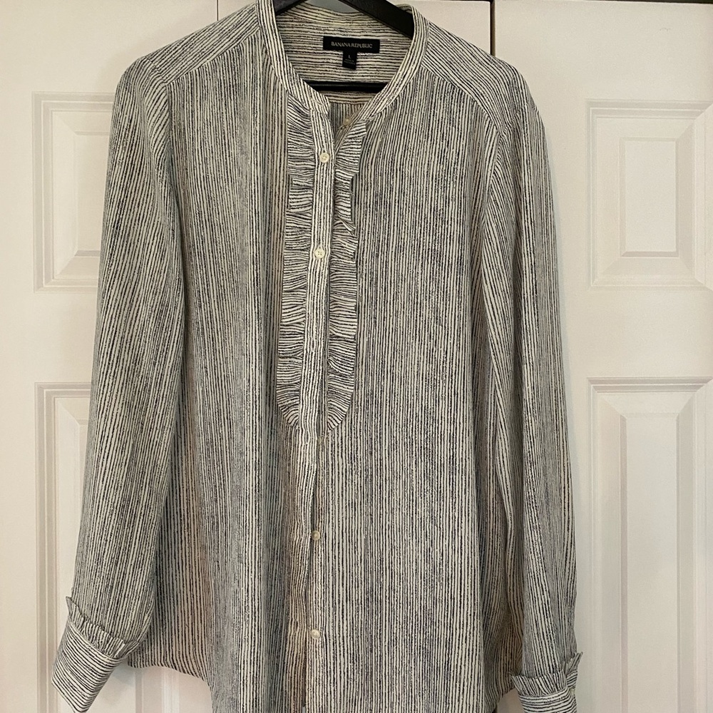Black & white striped blouse